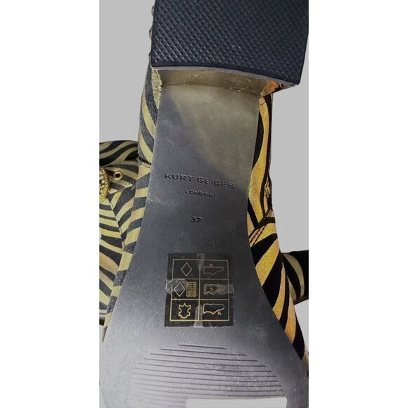 Kurt Geiger London Mayfair Zebra Crystal Heel Ankle Boots Size 37 US 7 New - Picture 16 of 16